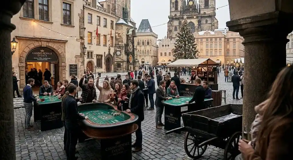 Ekskluzywne miejsce offline przeznaczone do organizacji imprez, oferujące płatne rezerwacje na sesje gier hazardowych (ruletka, poker, blackjack) wyłącznie w celach rozrywkowych